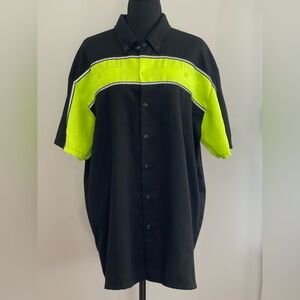 Biker Apparel XL Black and Neon Green Men's‎ Button Down Shirt 114